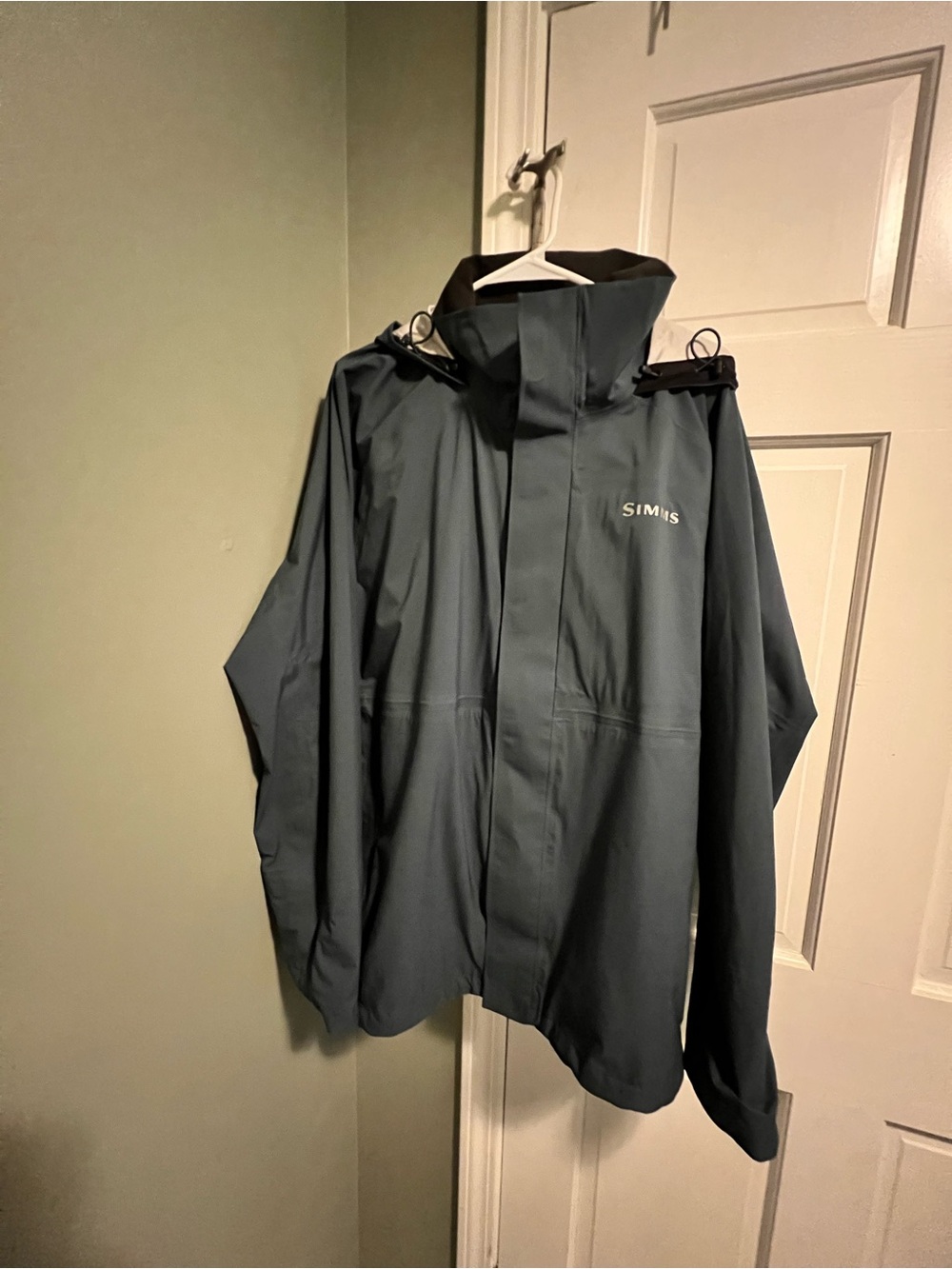 SIMMS Men's Blue Waterproof Hooded Rain Jacket and Pants